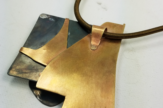 brass necklace contemporary art jewellry