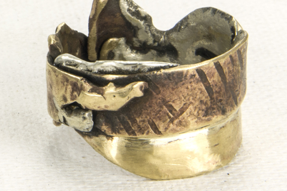 serene organic sculpture ring mens copper ring