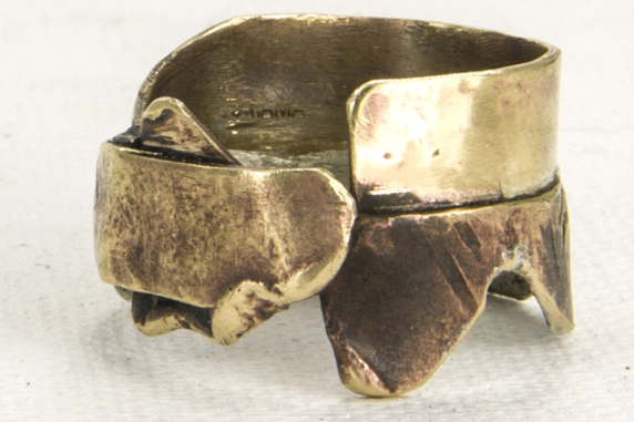 juxtaposition of metals sterling silver and copper bohemian rings for men