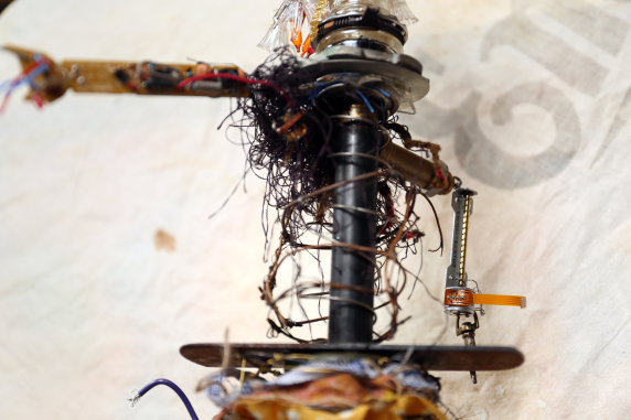 sprinkler torso with grapevive and fibers Steampunk assemblage