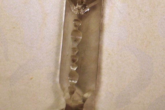 unique vintage chandelier crystal Caged circus resin necklace with a vintage crystal and leather