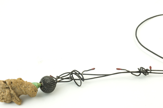 fulgurite and vintage bead steel jewelry