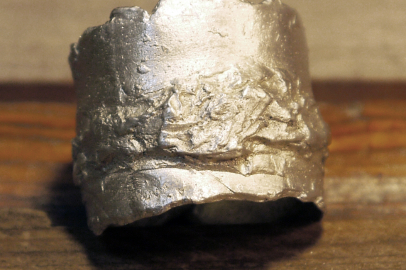 silver look pewter Unisex organic pewter nugget terrain ring