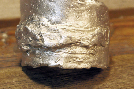 rugged look Unisex organic pewter nugget terrain ring