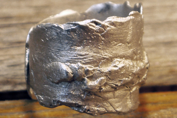unisex ring Unisex organic pewter nugget terrain ring