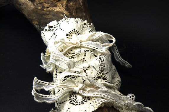 ties with lace tails Day of the Dead skully with pink flower eye