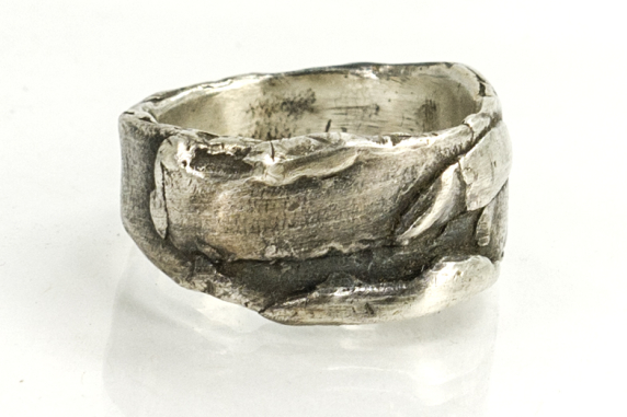 organic design ring men's sterling silver ring