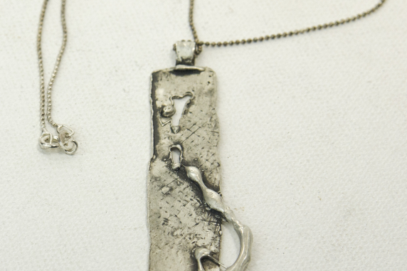 organic style pendant sterling silver handcrafted jewlery