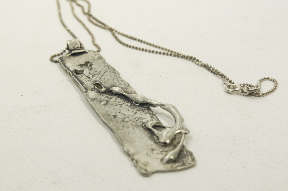nature inspired textured necklace lost wax casting