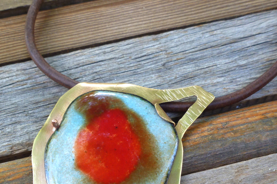 prong set on brass gypsy style jewelry