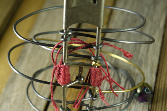 Industrial steel wire vintage safety pin bracelet steel + brass wire bracelet