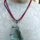 Looking glass mannequin bust steel wire red suede necklace