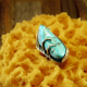 Abstract turquoise and sterling ring