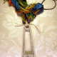 Colorful yarn and concrete safety pin necklace with steel links