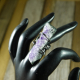oblong amethyst steel ring