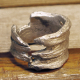Unisex pewter organic wood look ring