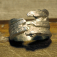 Unisex pewter organic wood look ring