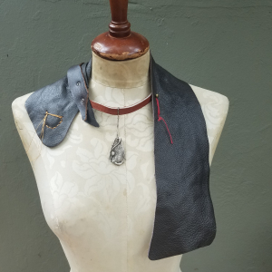 contemporary art jewelry leather collar